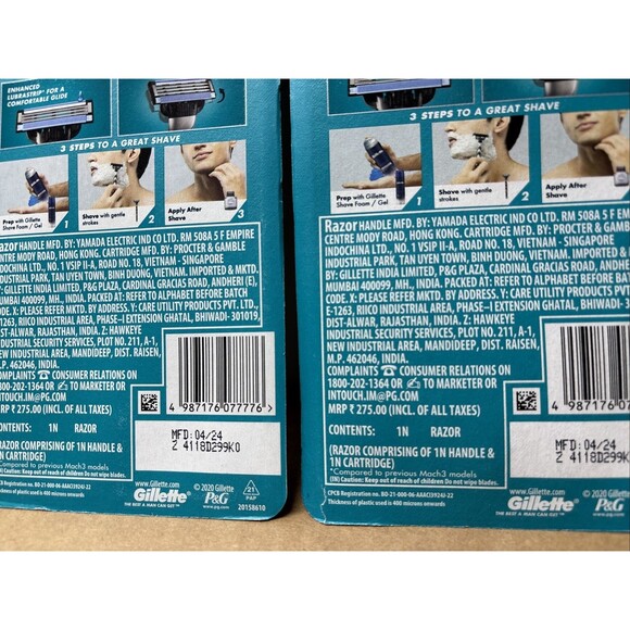 NEW Lot Of 2 Pack Gillette Mach 3 Cartridge Fresh Clean Dad READ DESCRIPTION - Picture 4 of 4